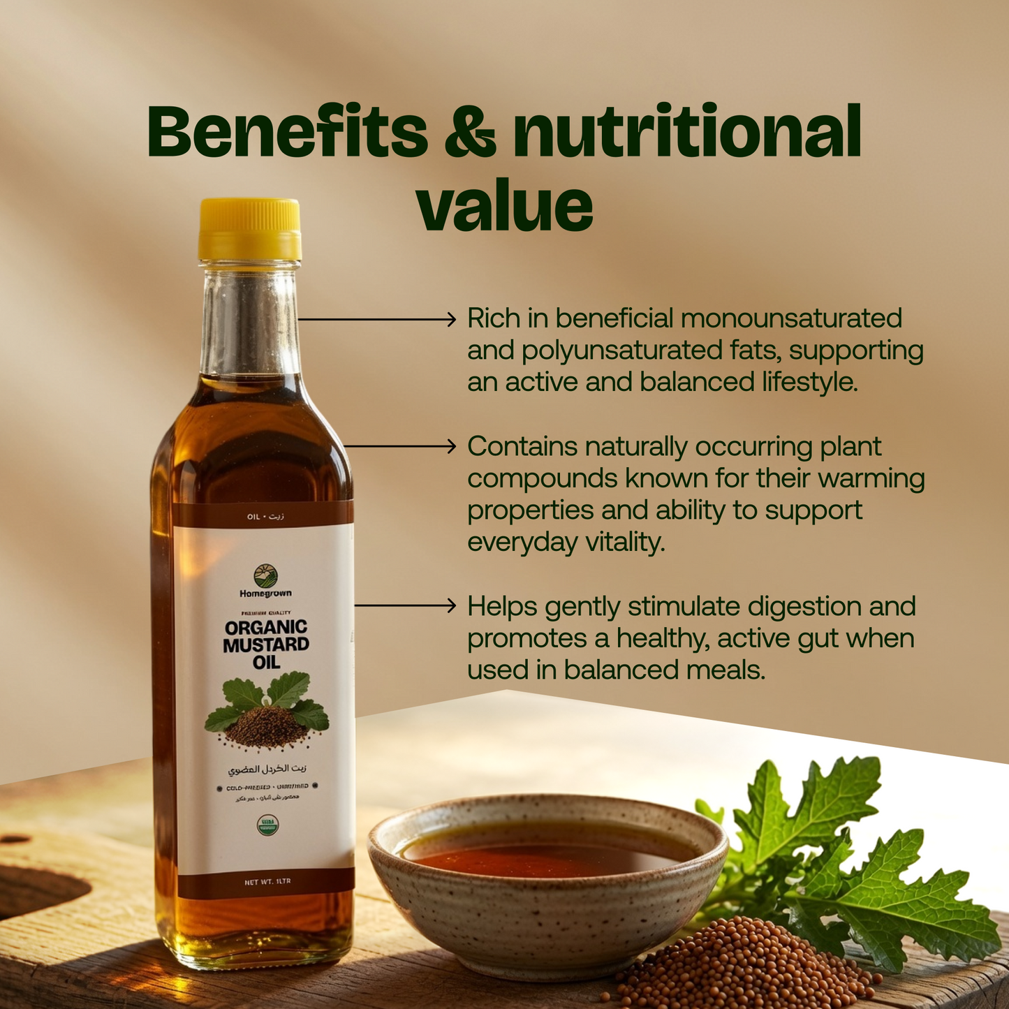 Homegrown Organic Mustard Oil