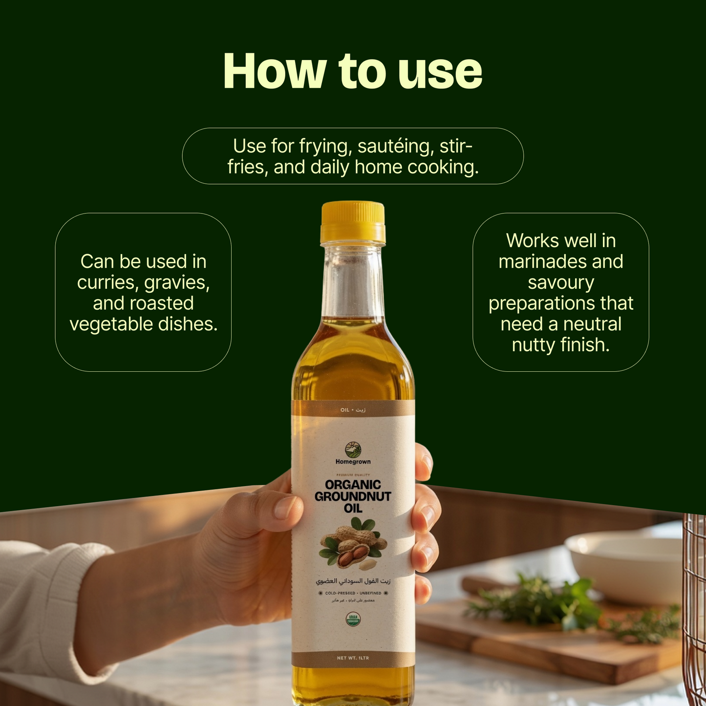 Homegrown Organic Groundnut Oil