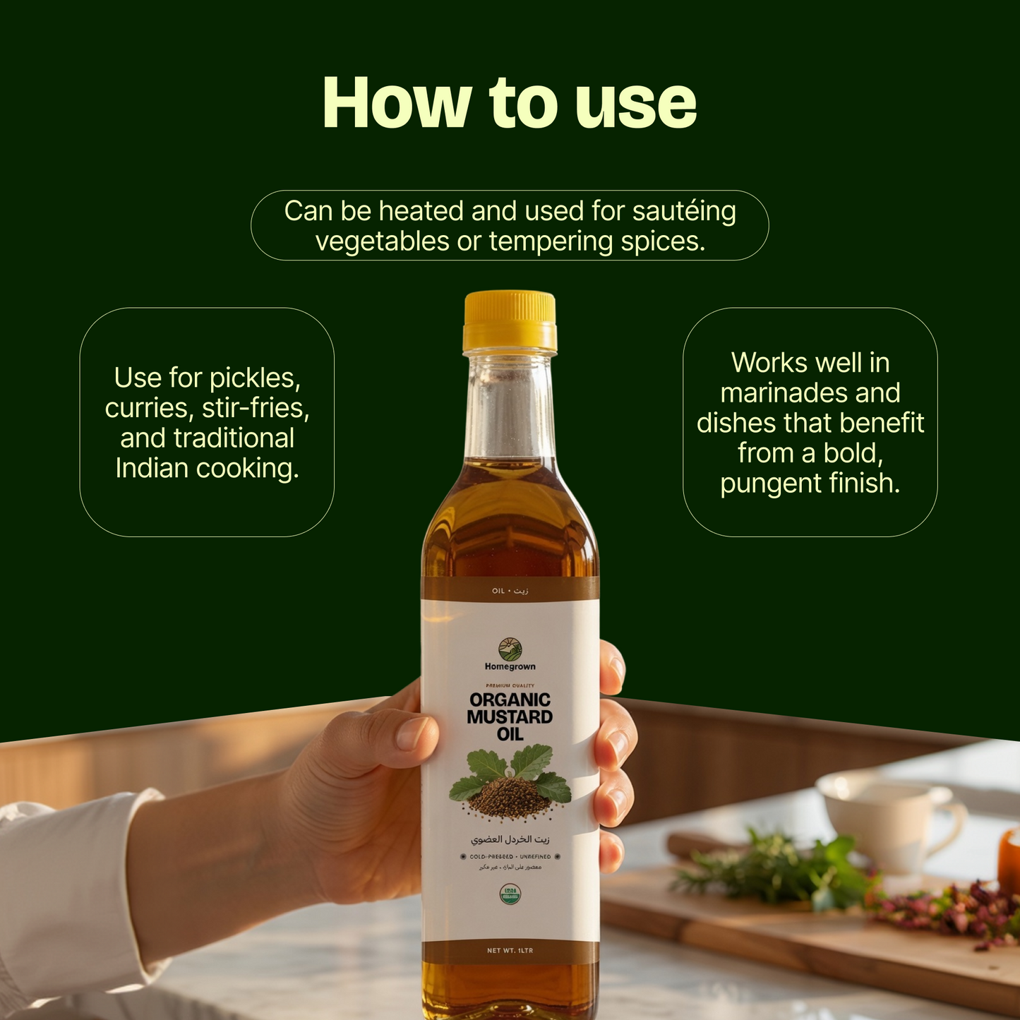 Homegrown Organic Mustard Oil
