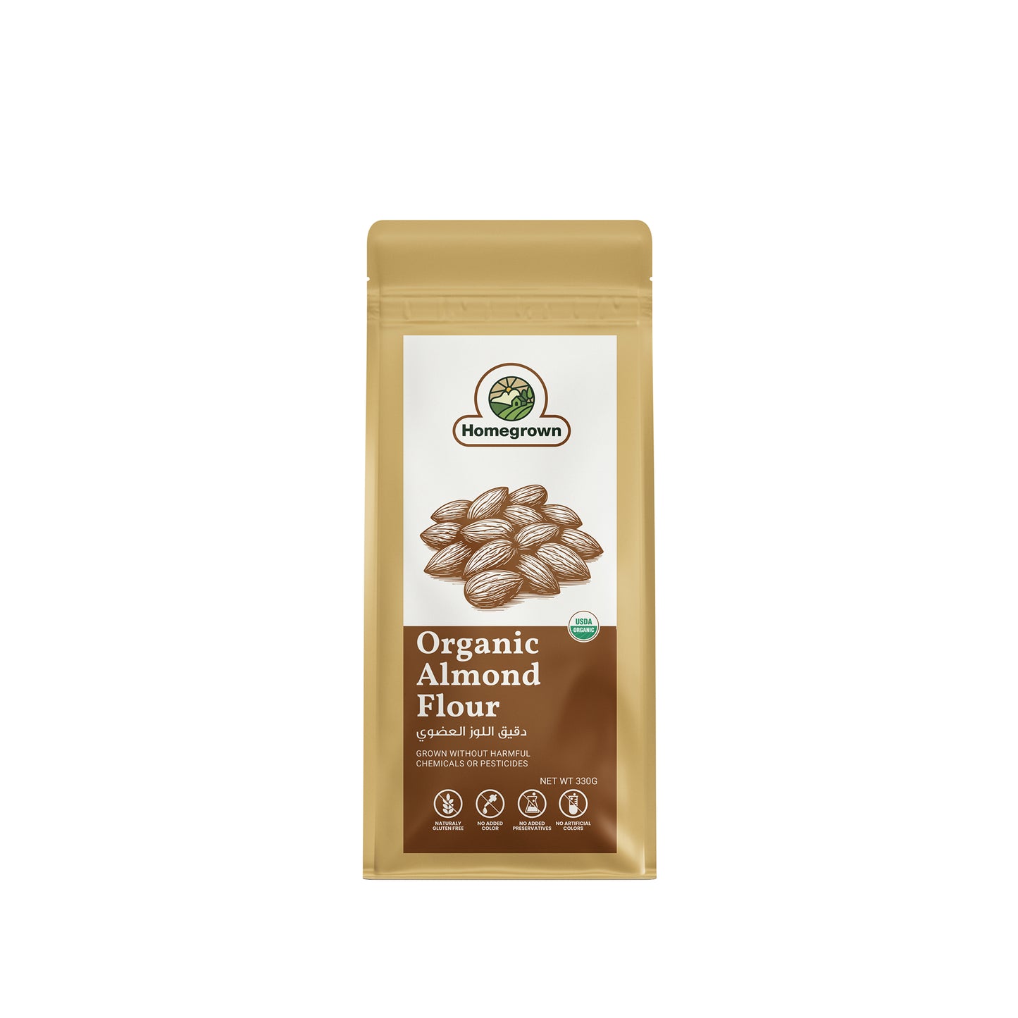 Homegrown 100% Organic Almond Flour (330g)