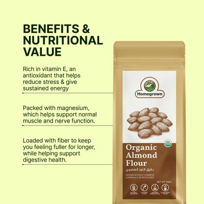 Homegrown 100% Organic Almond Flour (330g)