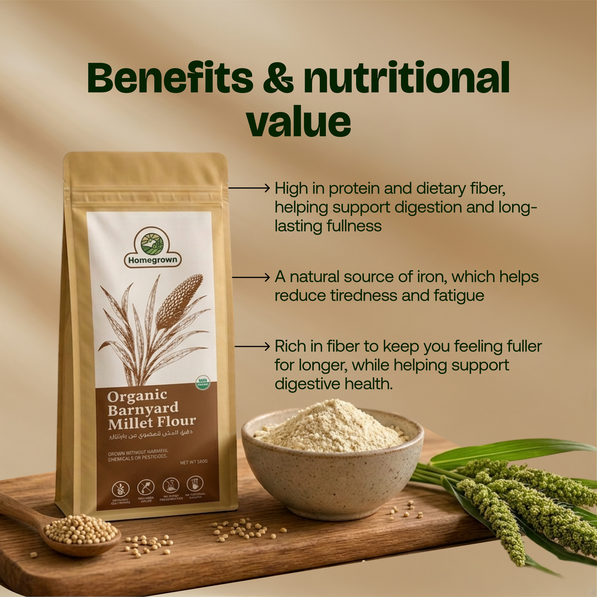 Homegrown Organic Barnyard Millet Flour