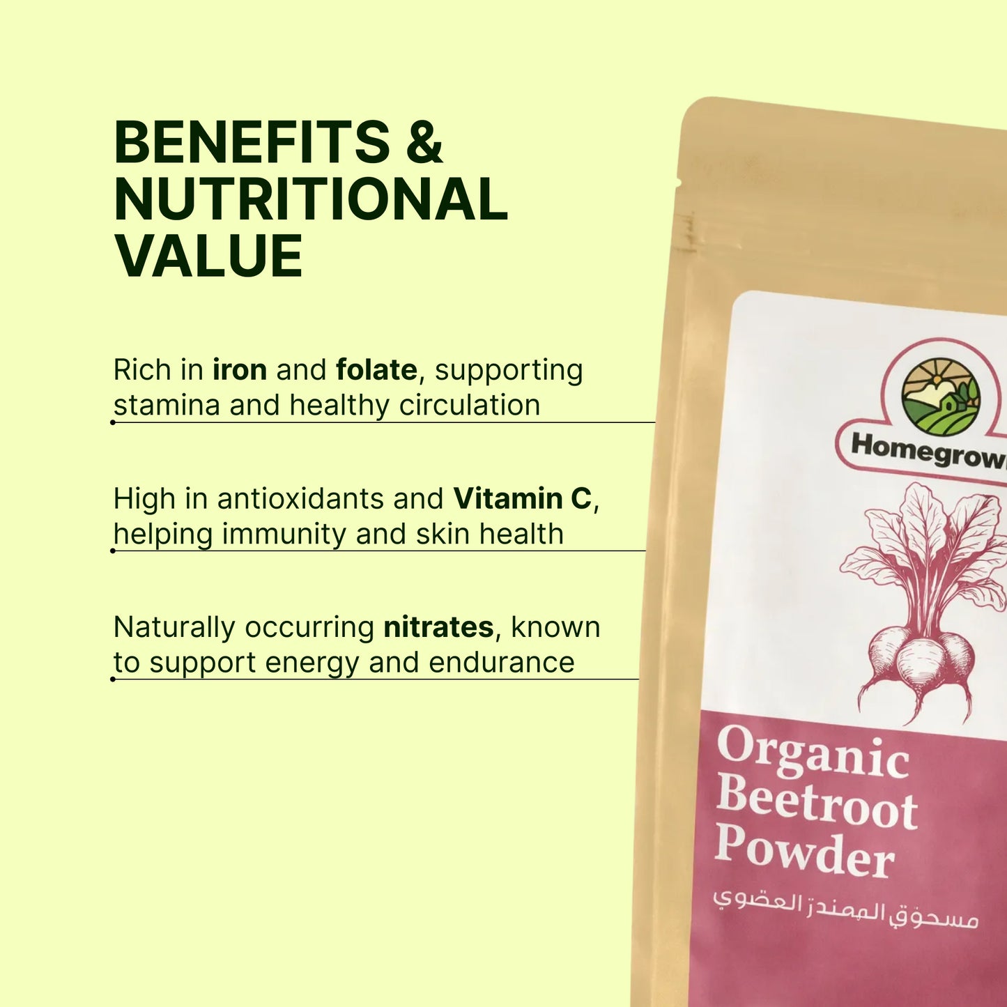 Homegrown Organic Beetroot Powder (200g)