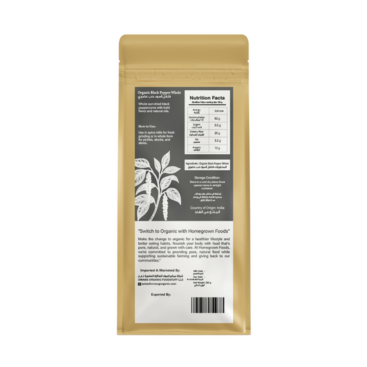 Homegrown Organic Black Pepper Whole (200g)