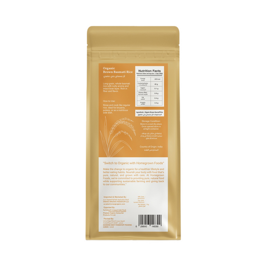 Homegrown Organic Brown Basmati Rice (1kg)