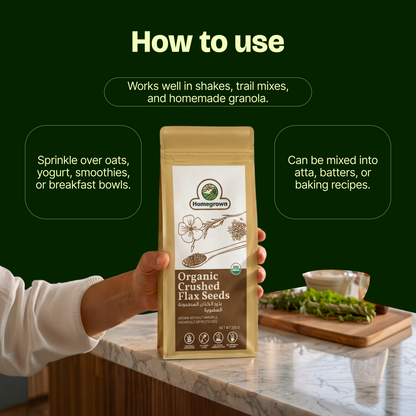 Homegrown Organic Crushed Flax Seeds (200g)