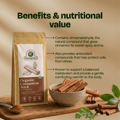 Homegrown Organic Cinnamon Sticks (Bark) (100g)