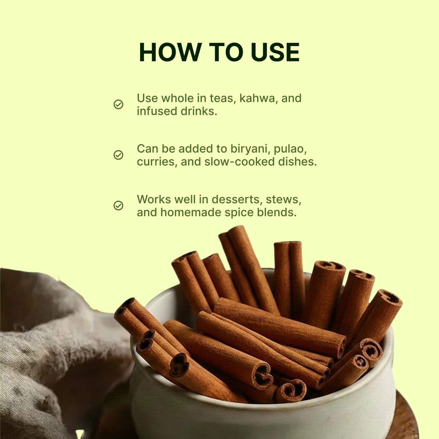 Homegrown Organic Cinnamon Sticks (Bark) (100g)
