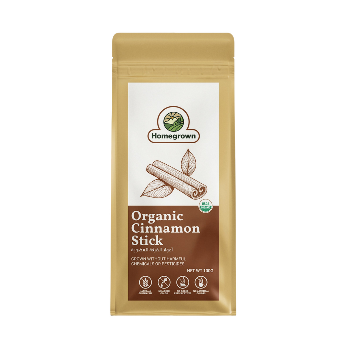 Homegrown Organic Cinnamon Sticks (Bark) (100g)
