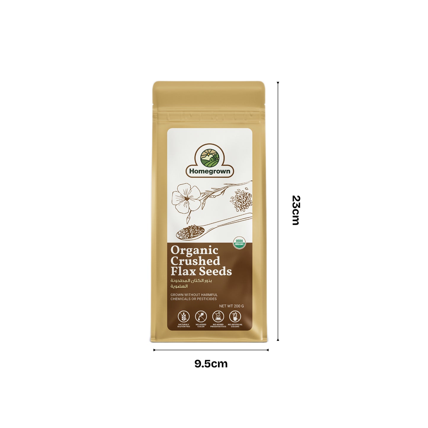 Homegrown Organic Crushed Flax Seeds (200g)