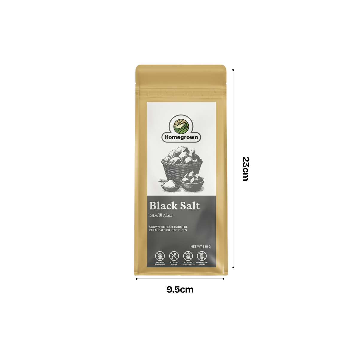 Homegrown Organic Black Salt (330g)