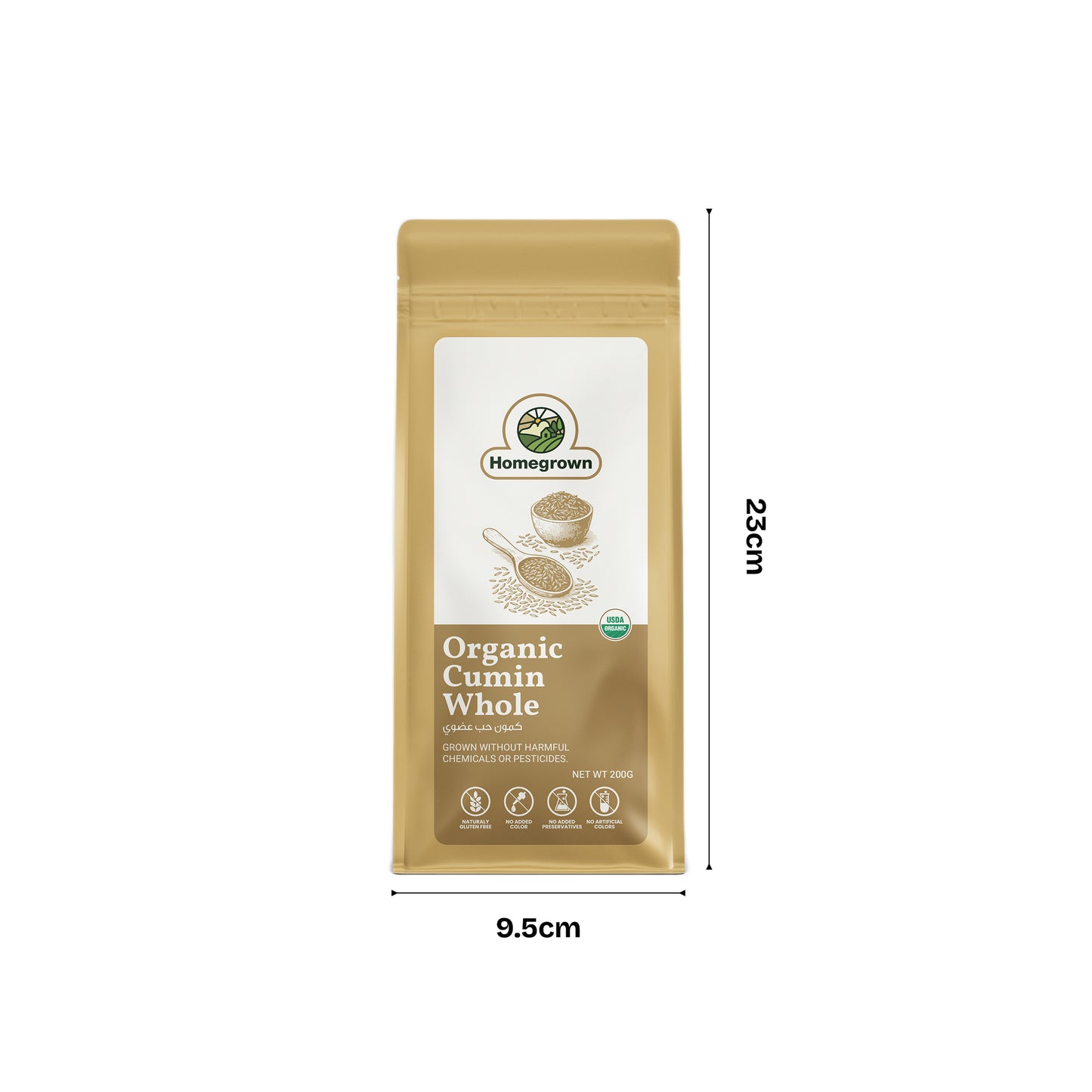 Homegrown Organic Cumin Whole (200g)