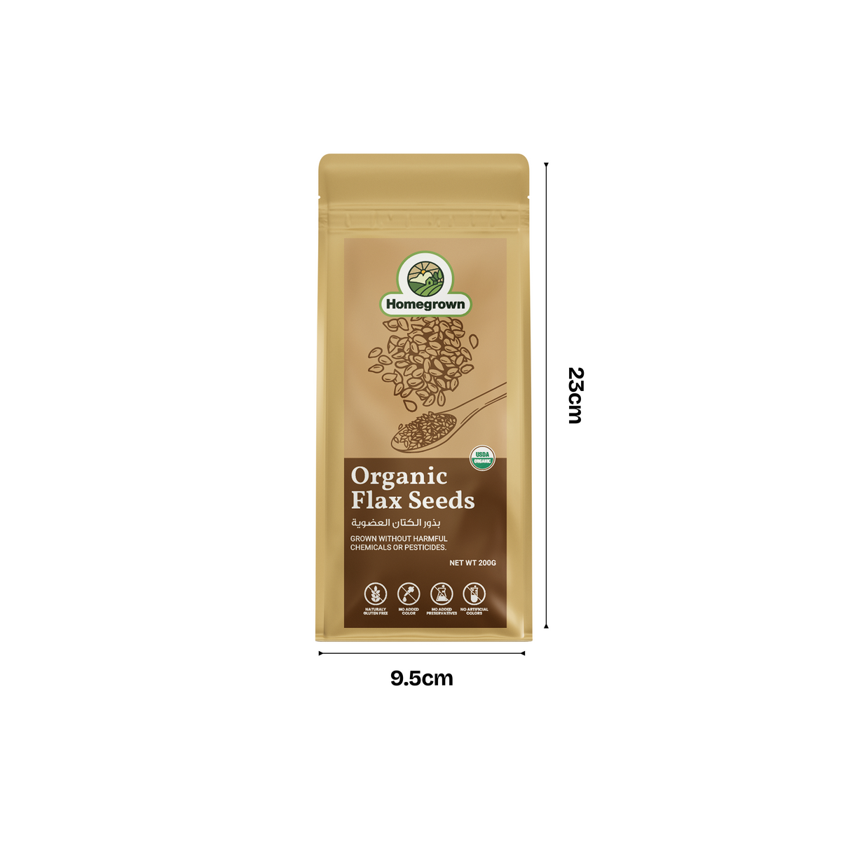 Homegrown Organic Crushed Flax Seeds (200g)