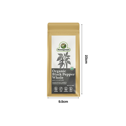 Homegrown Organic Black Pepper Whole (200g)