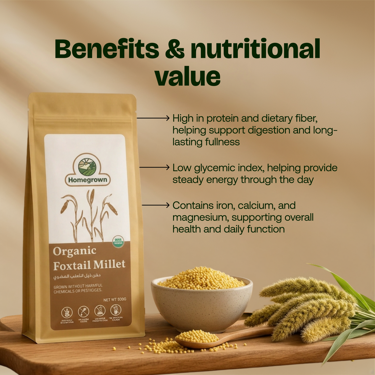 Homegrown Organic Foxtail Millet