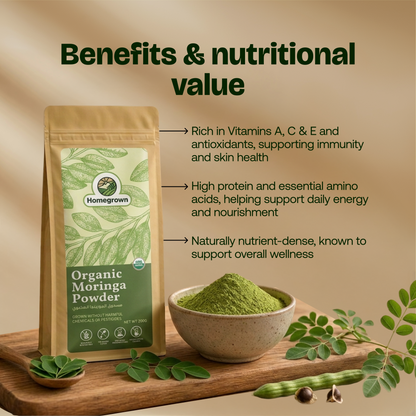 Homegrown Organic Moringa Powder (200g)