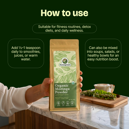Homegrown Organic Moringa Powder (200g)