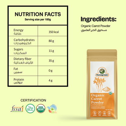 Homegrown Organic Carrot Powder (200g)