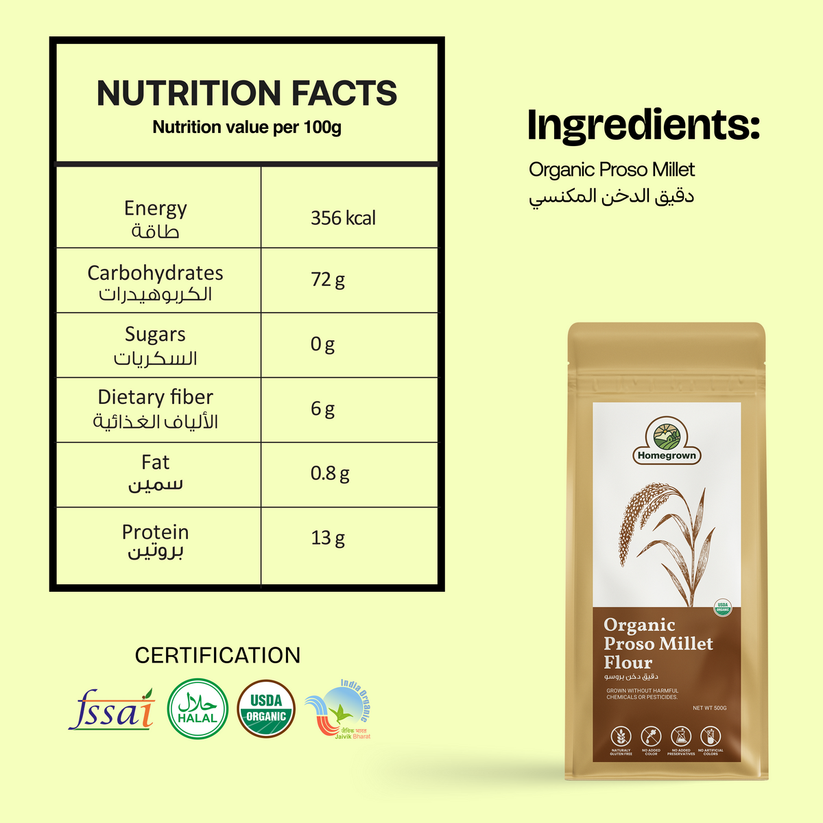 Homegrown Organic Proso Millet Flour