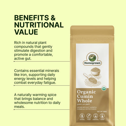 Homegrown Organic Cumin Whole (200g)