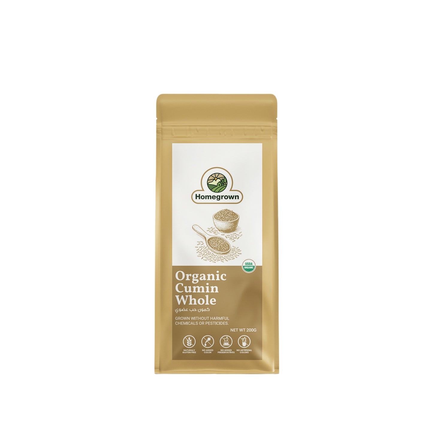 Homegrown Organic Cumin Whole (200g)