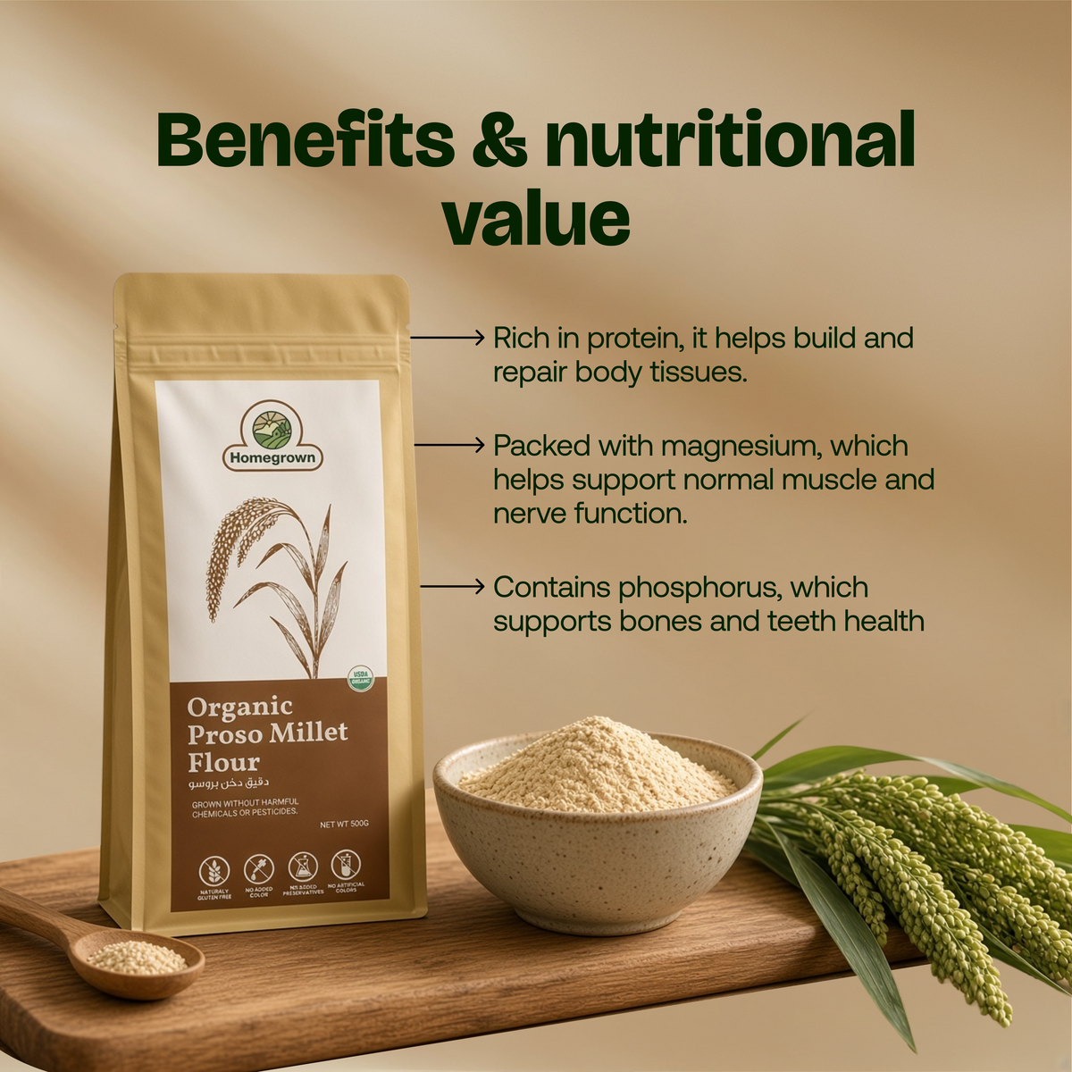 Homegrown Organic Proso Millet Flour