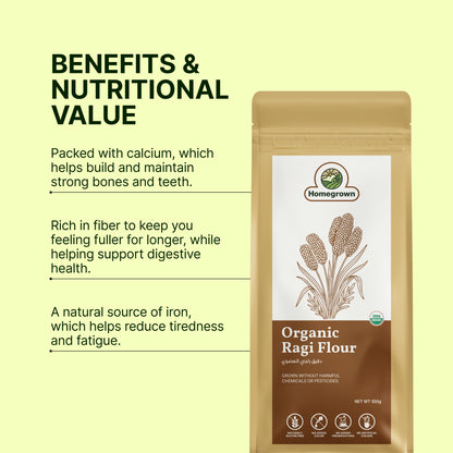 Homegrown Organic Ragi Flour (500g)