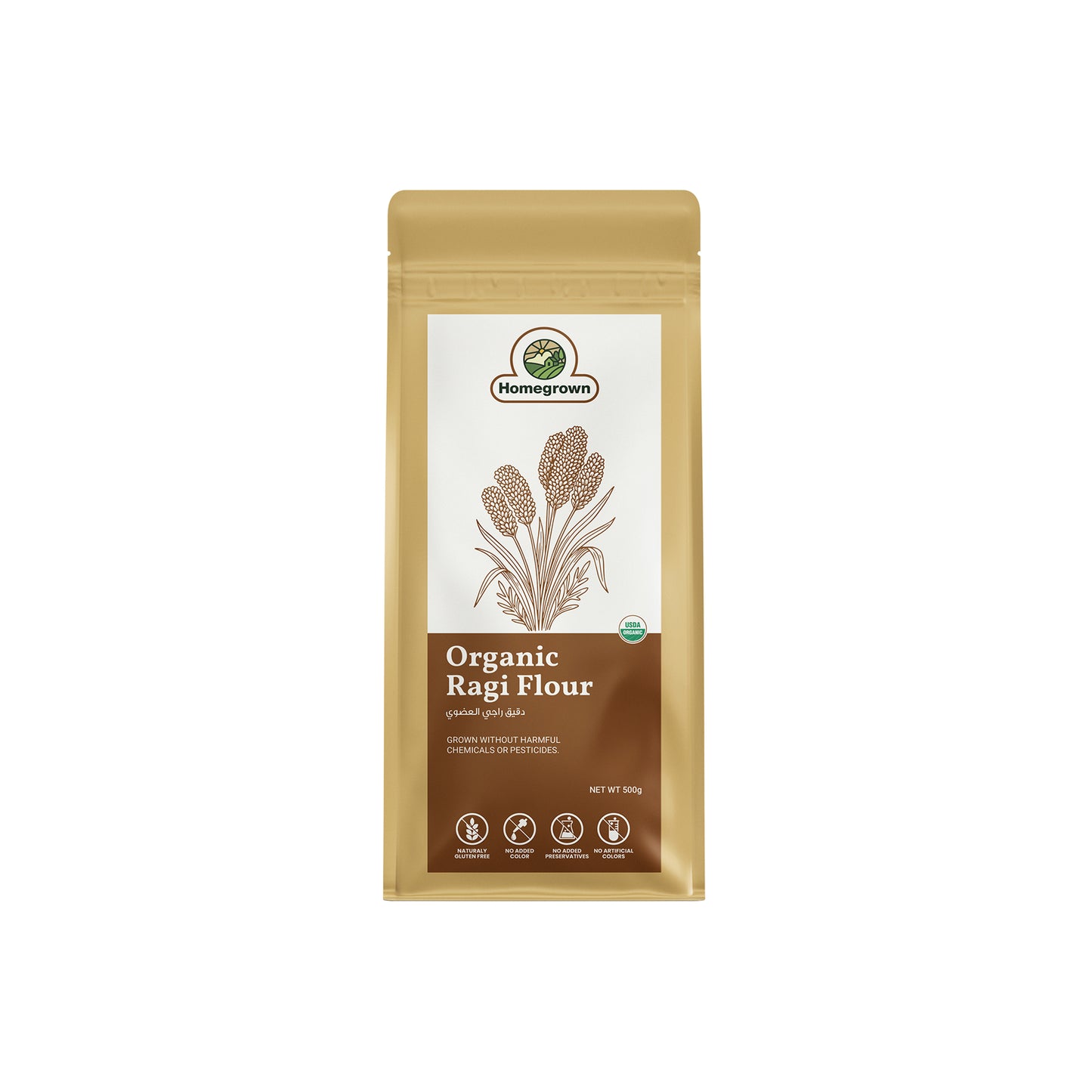 Homegrown Organic Ragi Flour (500g)