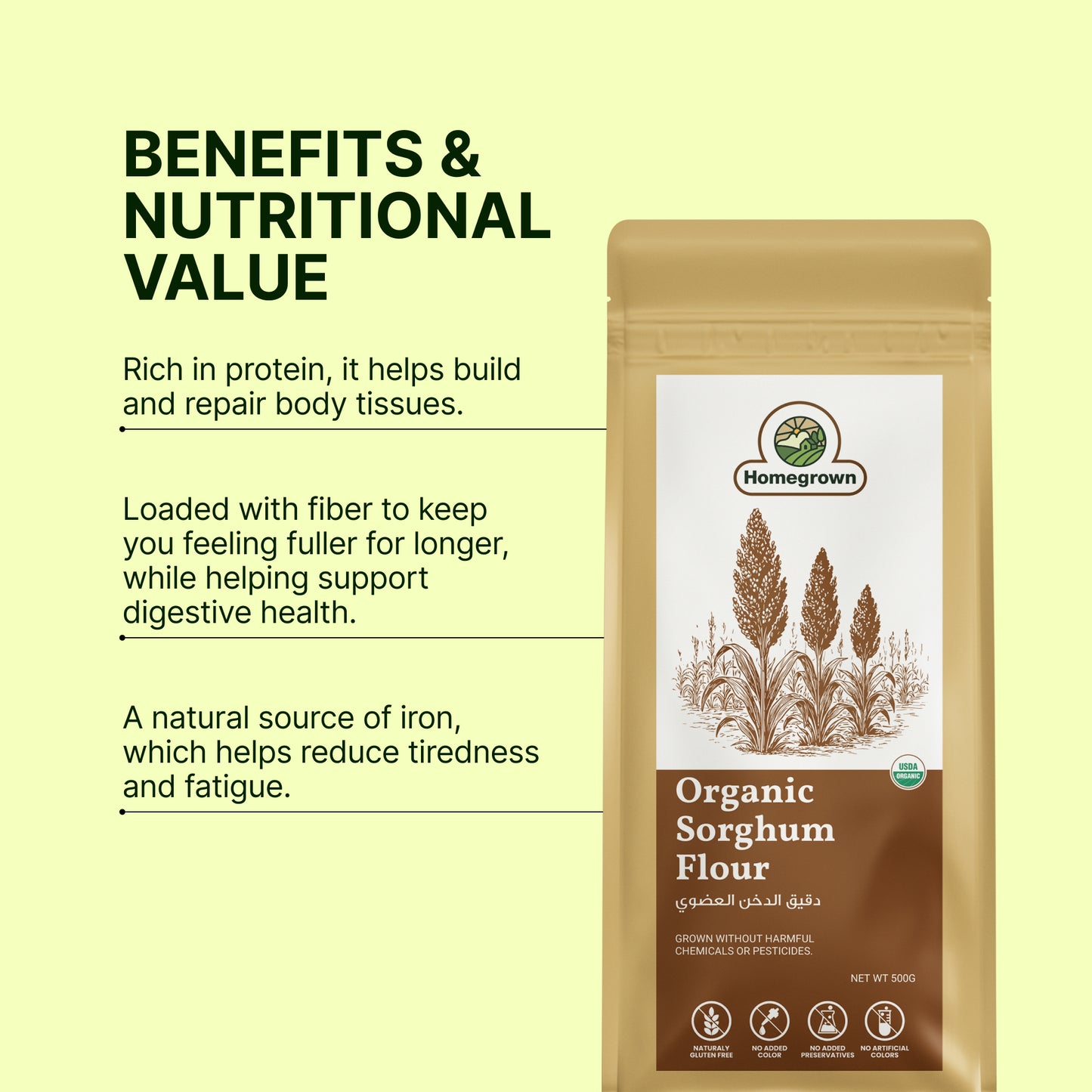 Homegrown Organic Sorghum Flour (500g)