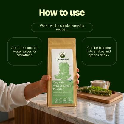 Homegrown Organic Wheat Grass Powder (200g)