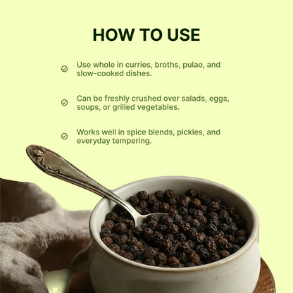 Homegrown Organic Black Pepper Whole (200g)
