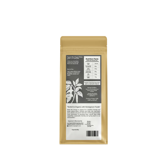 Homegrown Organic Black Pepper Whole (200g)