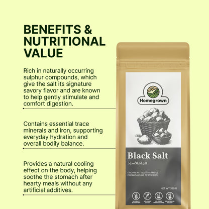 Homegrown Organic Black Salt (330g)