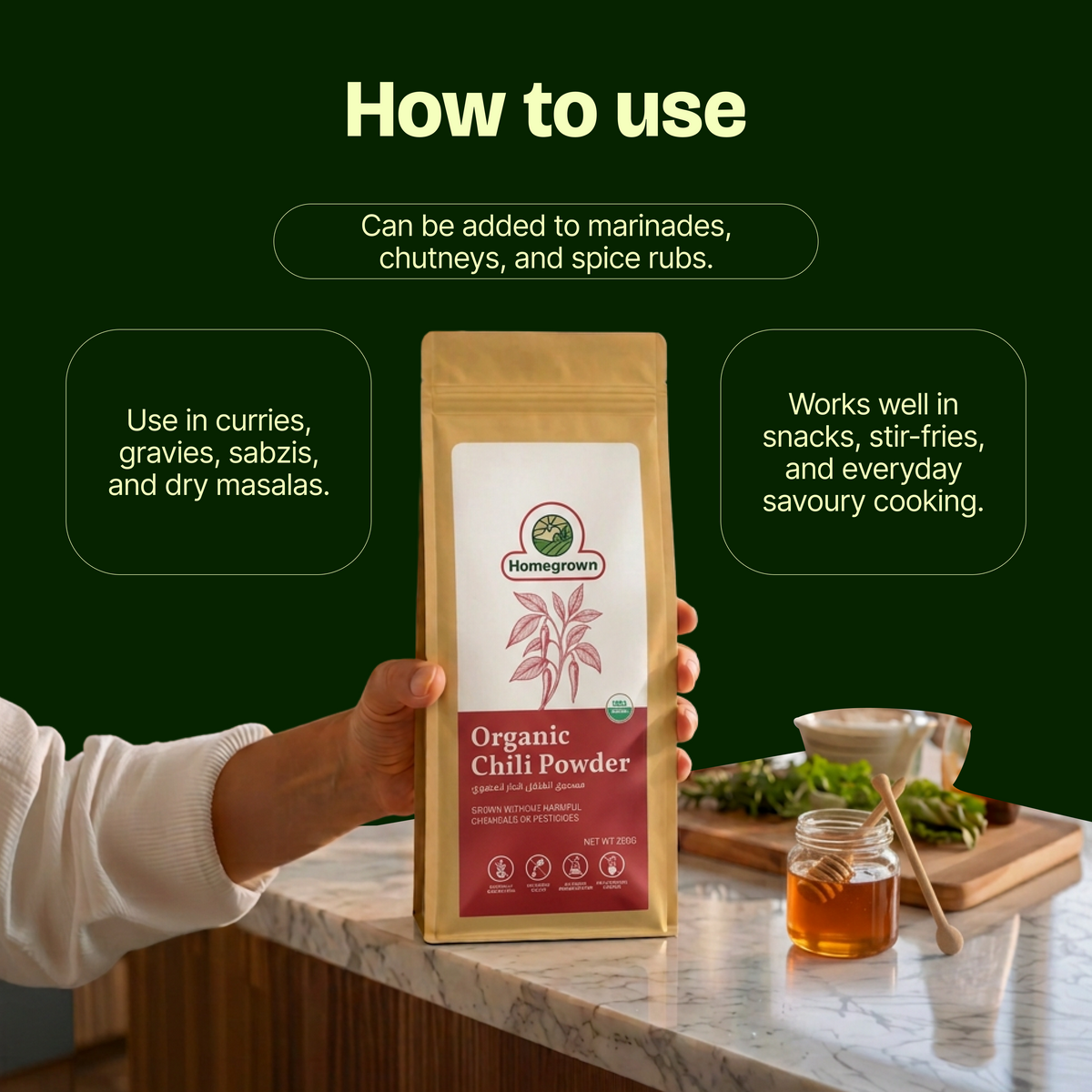 Homegrown Organic Chili Powder (200g)