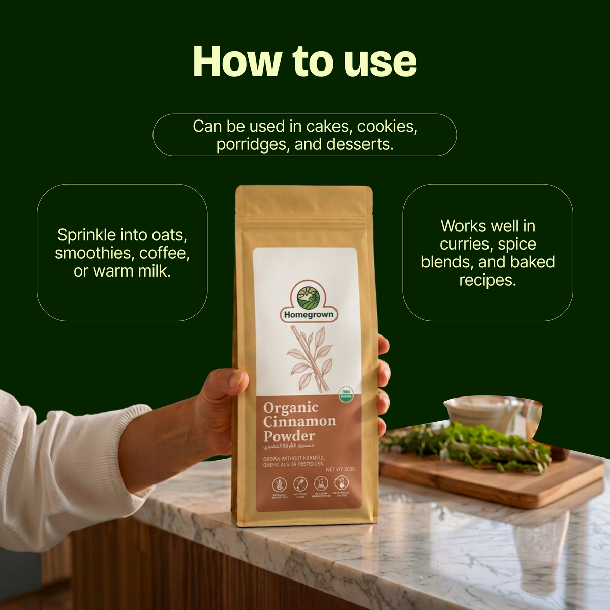 Homegrown Organic Cinnamon Powder (200g)