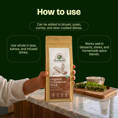 Homegrown Organic Cinnamon Sticks (Bark) (100g)