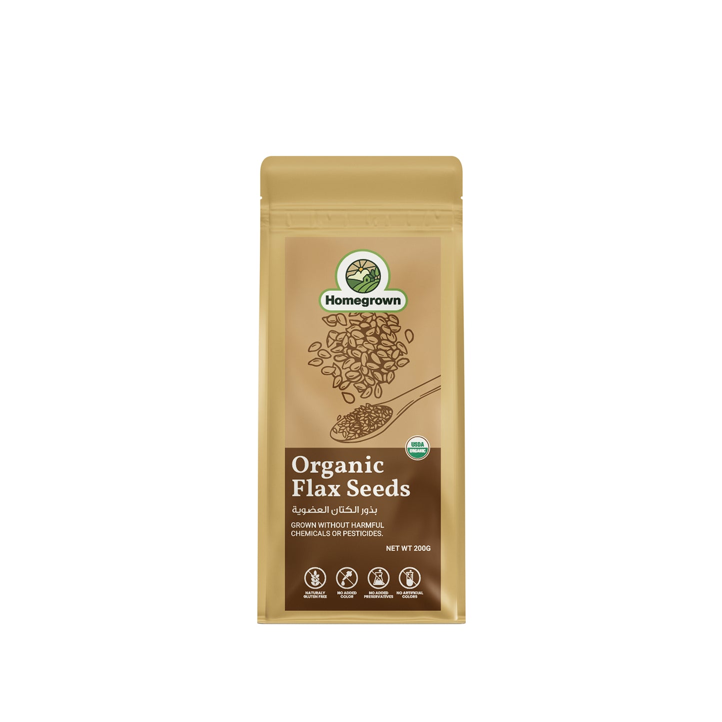 Homegrown Organic Flax seeds (200g)