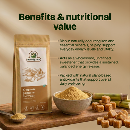Homegrown Organic Jaggery Powder (500g)