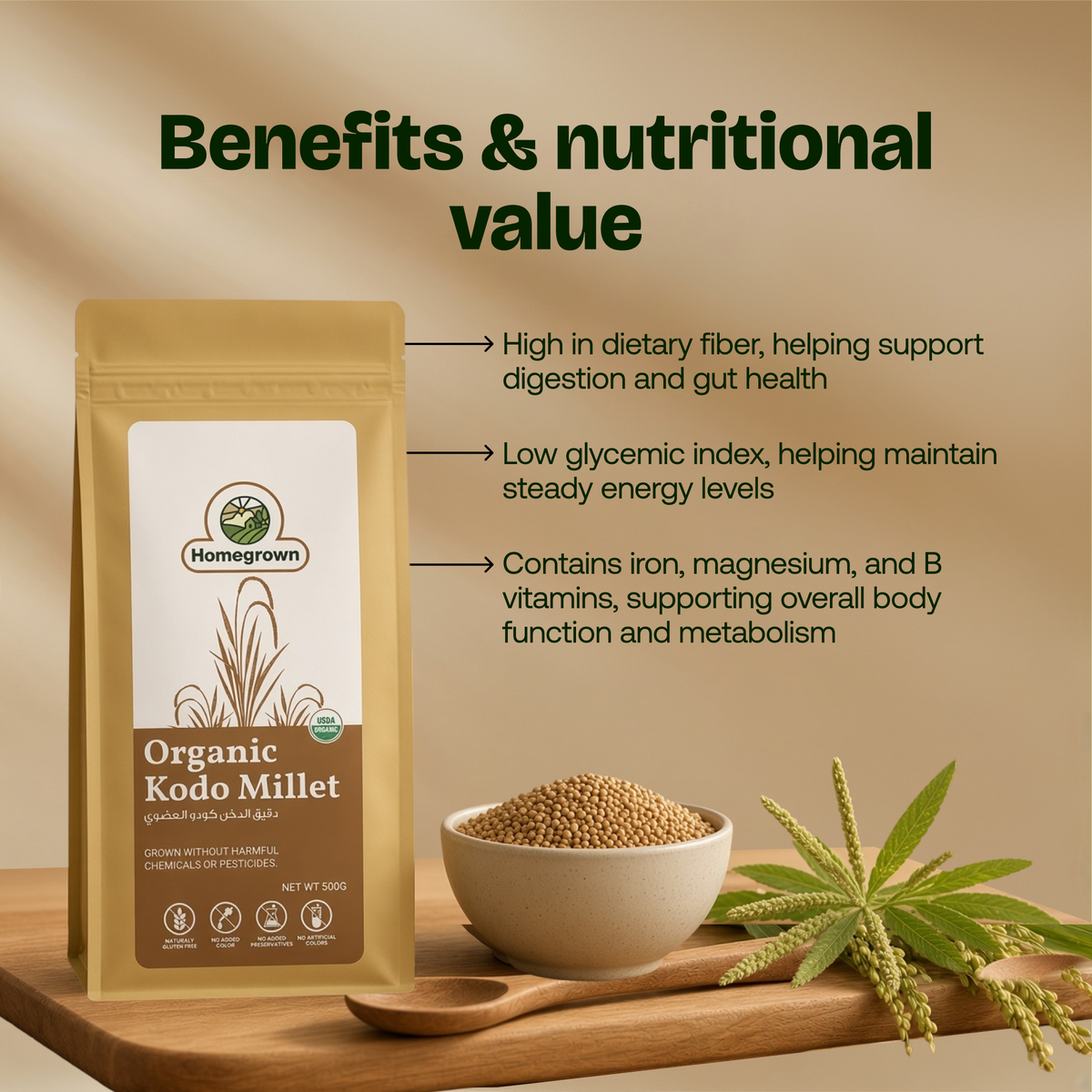 Homegrown Organic Kodo Millet