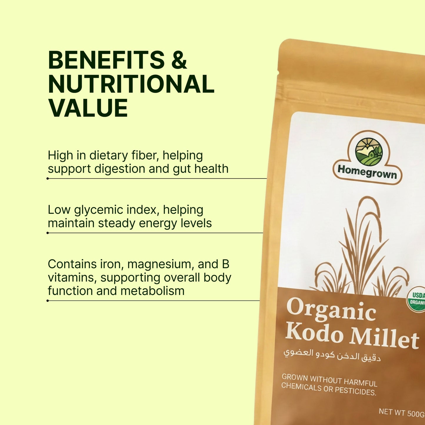 Homegrown Organic Kodo Millet (500g)