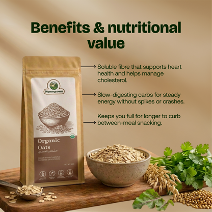 Homegrown Organic Rolled Oats (500g)