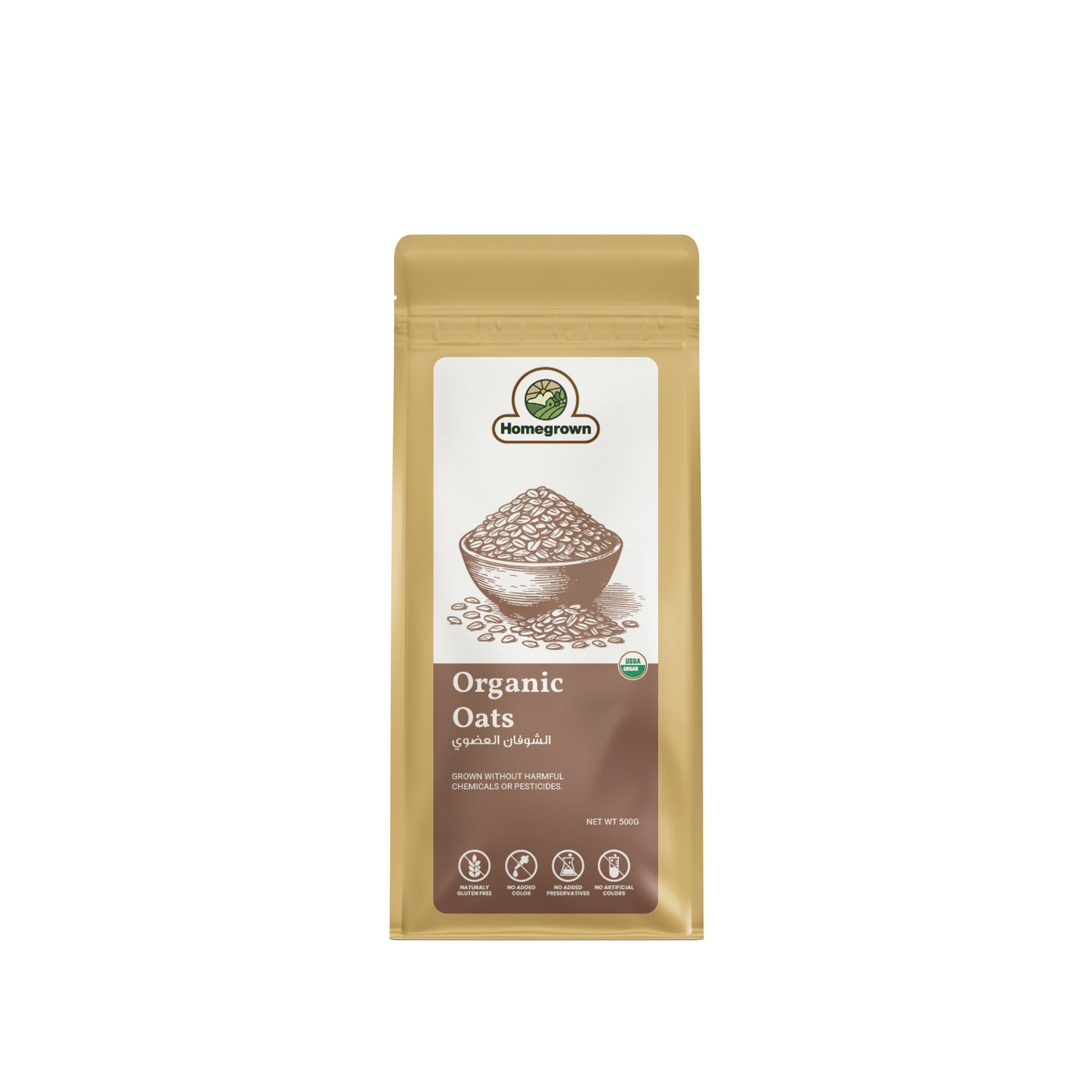 Homegrown Organic Rolled Oats (500g)