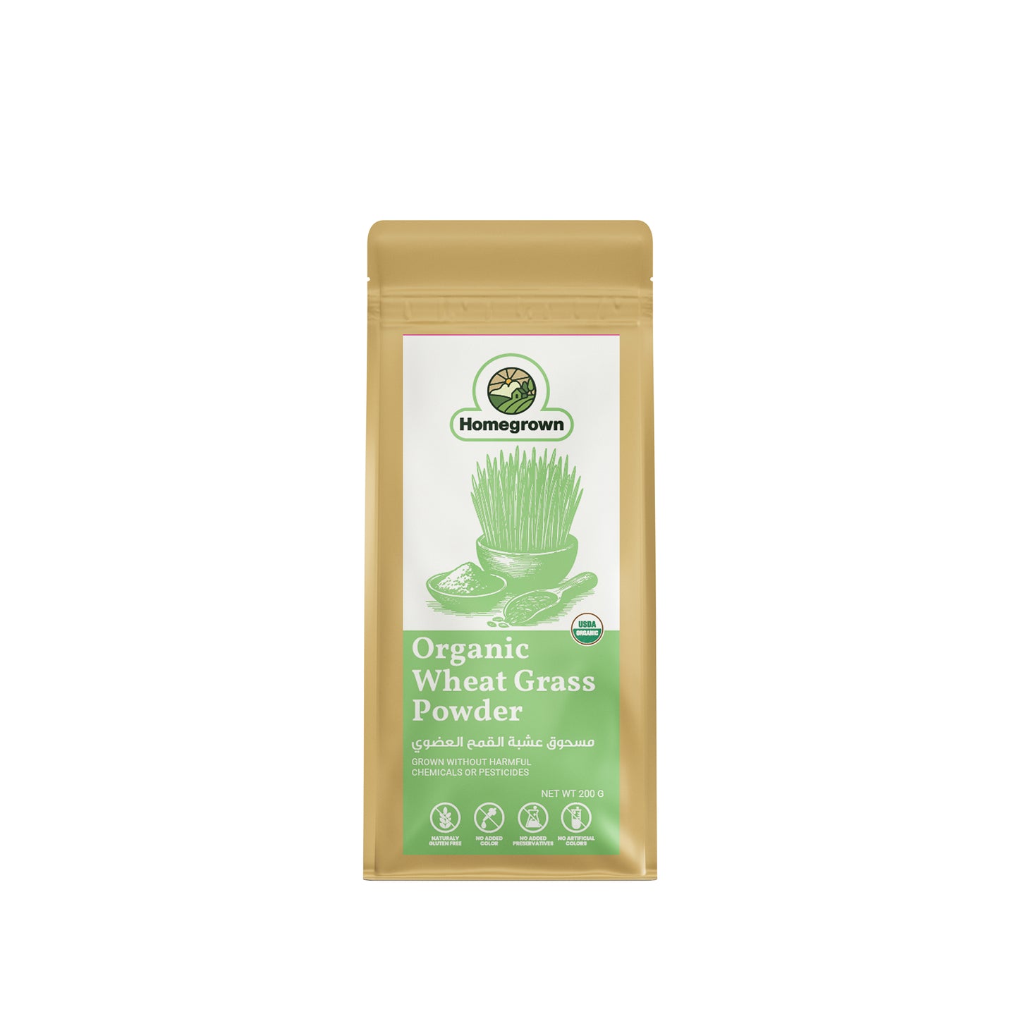 Homegrown Organic Wheat Grass Powder (200g)