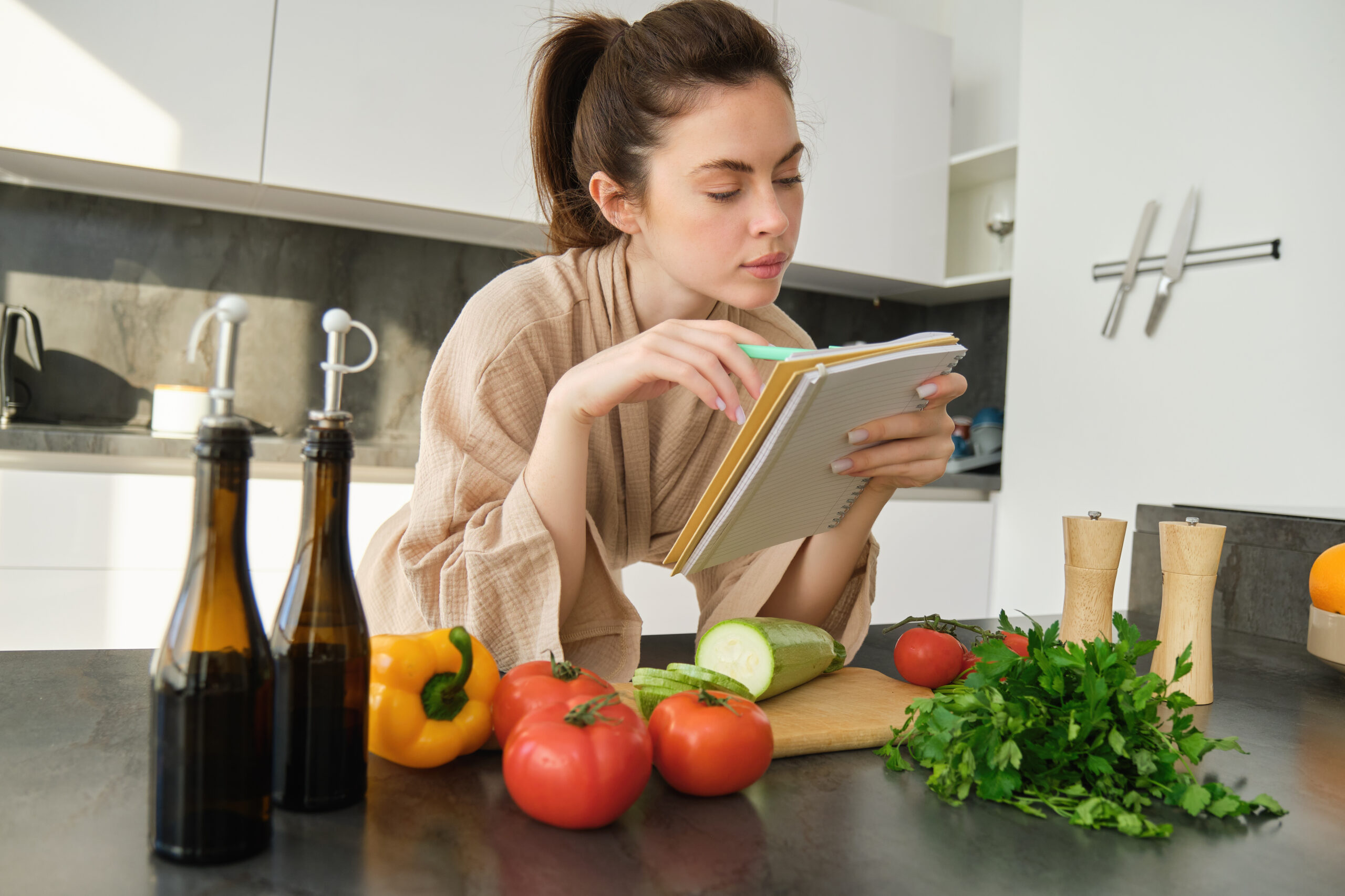 A lady reading through ingredient list